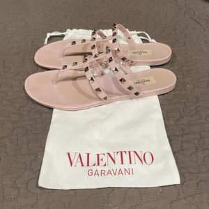 Valentino Rockstud Flat Rubber Sandal
